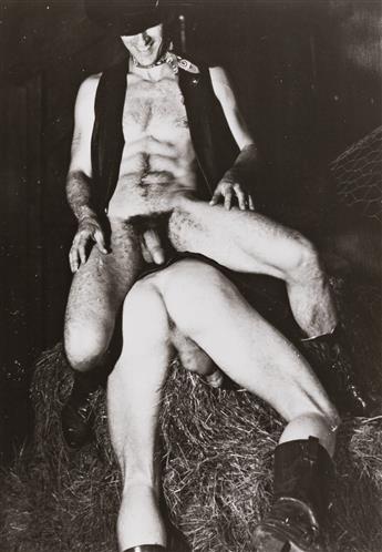 (TARGET STUDIOS) A selection of 120 photographs of both single men and duos posing provocatively while dressed as sailors, cowboys, bik